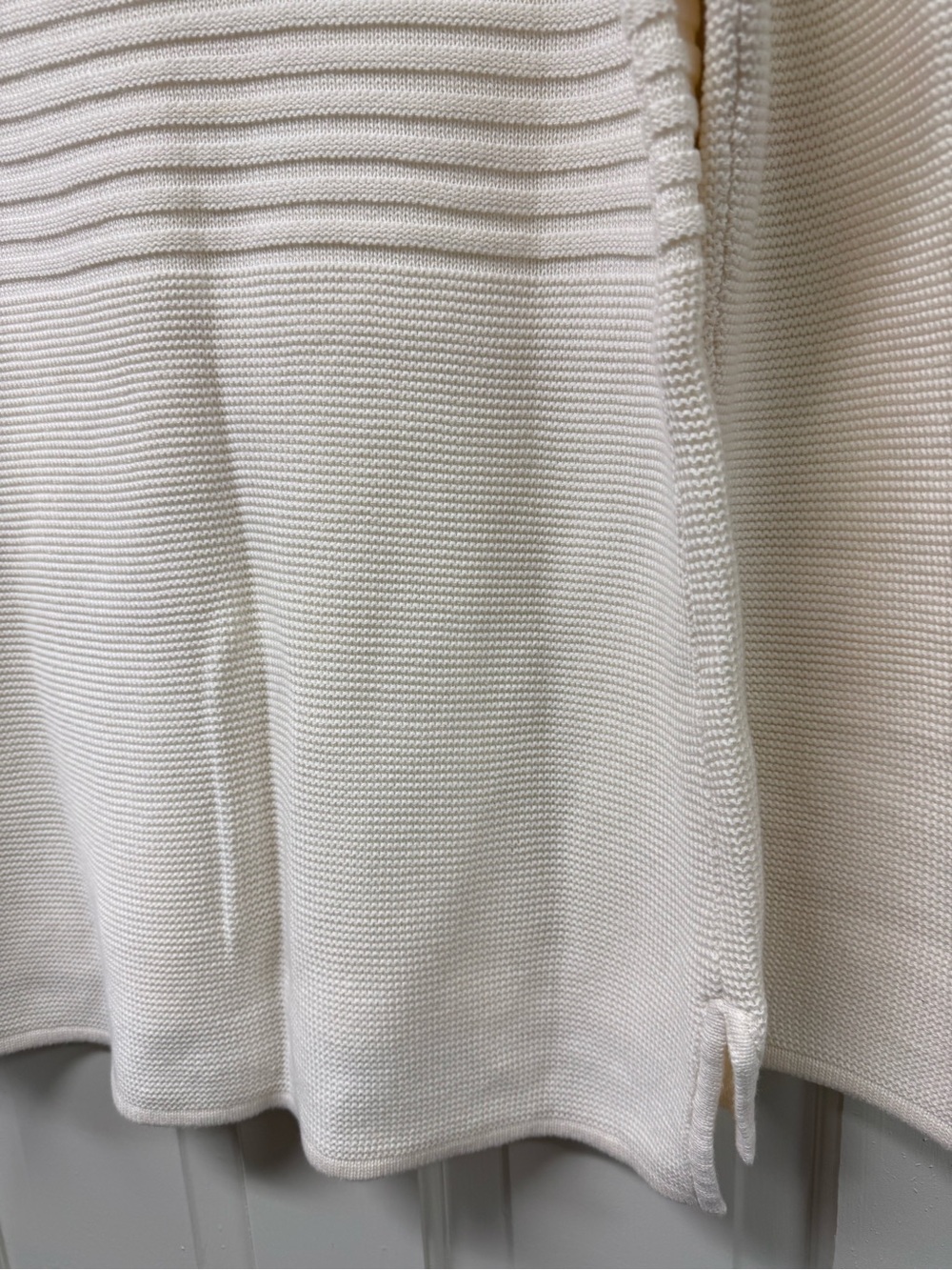 Talbots White Ribbed-Panel Crewneck Sweater - Picture 5 of 5